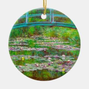 Monet Japanese Bridge and Water Lilies Ceramic Ornament