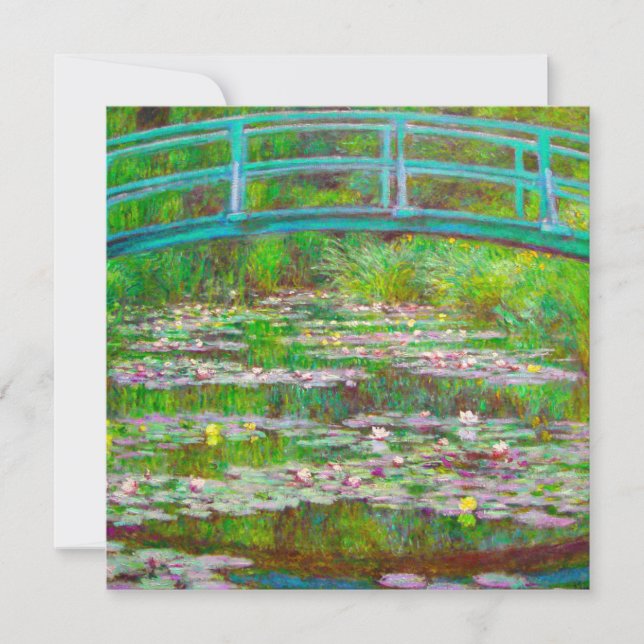 Monet Japanese Bridge and Water Lilies Invitation (Front)