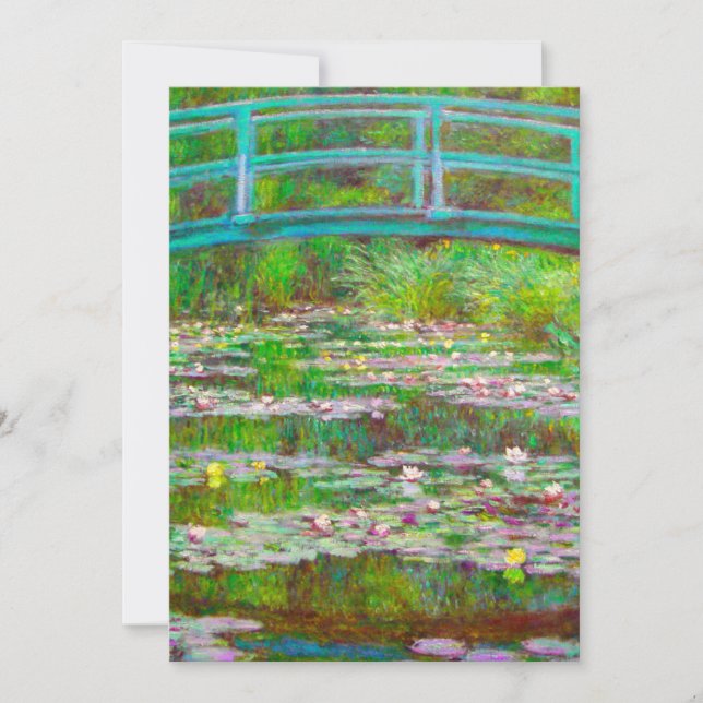 Monet Japanese Bridge and Water Lilies Invitation (Front)