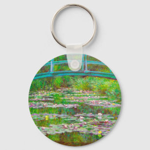 Monet Japanese Bridge and Water Lilies Keychain