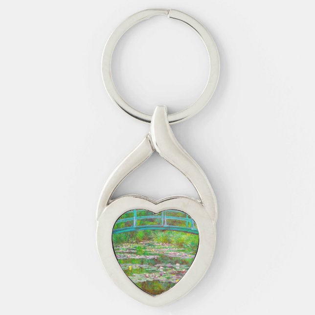 Monet Japanese Bridge and Water Lilies Keychain (Front)