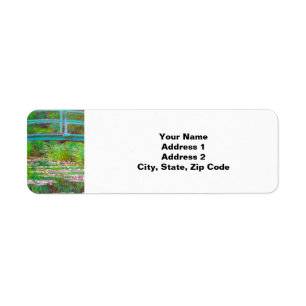Monet Japanese Bridge and Water Lilies Label