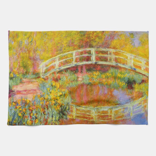 Monet Japanese Bridge Kitchen Towel (Horizontal)