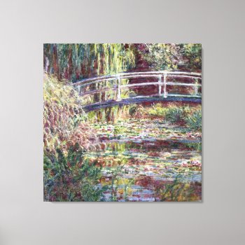 Monet Japanese Bridge Symphony In Rose Fine Art Canvas Print by monetart at Zazzle