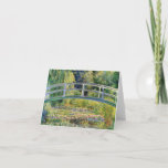 Monet Japanese Bridge with Water Lilies Card<br><div class="desc">Monet Japanese Bridge with Water Lilies note card. Oil painting on canvas from 1899. Monet painted the Japanese style bridge above his water lily pond at Giverny multiple times throughout his long career. This is one of the most famous of Monet’s Japanese Bridge paintings. The work features the bridge at...</div>