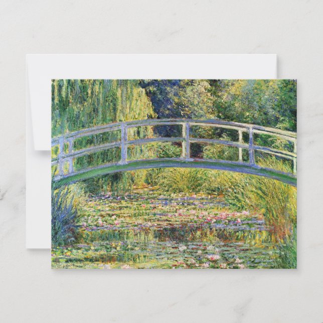 Monet Japanese Bridge with Water Lilies Invitation (Front)