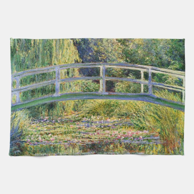 Monet Japanese Bridge with Water Lilies Kitchen Towel (Horizontal)