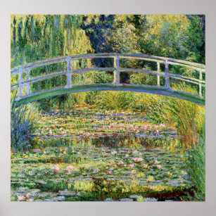 Monet Japanese Bridge with Water Lilies Poster