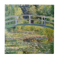 Monet Japanese Bridge with Water Lilies Tile