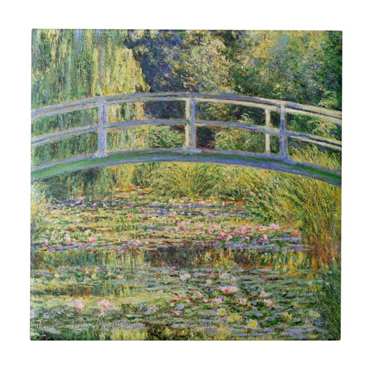 Monet Japanese Bridge with Water Lilies Tile | Zazzle