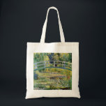 Monet Japanese Bridge with Water Lilies Tote Bag<br><div class="desc">Monet Japanese Bridge with Water Lilies tote bag. Oil painting on canvas from 1899. Monet painted the Japanese style bridge above his water lily pond at Giverny multiple times throughout his long career. This is one of the most famous of Monet’s Japanese Bridge paintings. The work features the bridge at...</div>