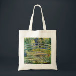Monet Japanese Bridge with Water Lilies Tote Bag<br><div class="desc">Monet Japanese Bridge with Water Lilies tote bag. Oil painting on canvas from 1899. Monet painted the Japanese style bridge above his water lily pond at Giverny multiple times throughout his long career. This is one of the most famous of Monet’s Japanese Bridge paintings. The work features the bridge at...</div>
