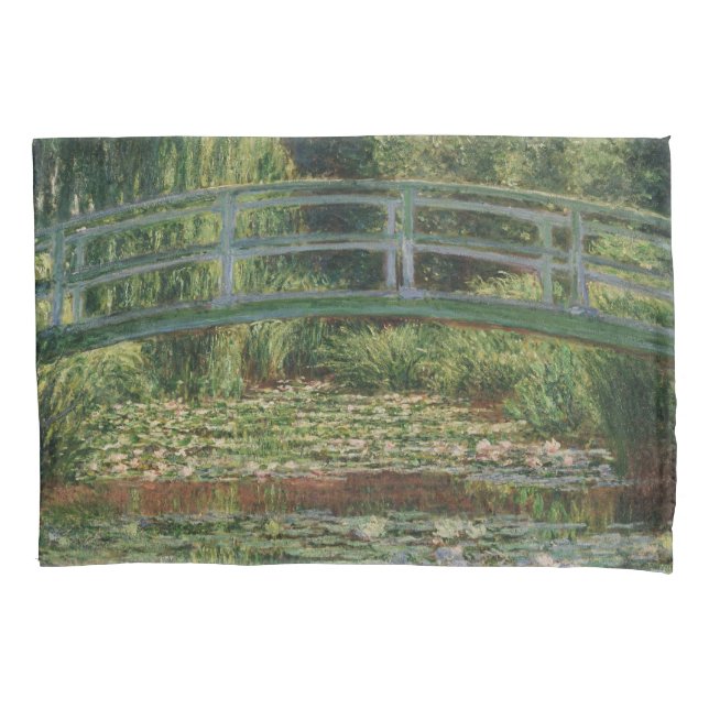 Monet Japanese Footbridge and the Water Lily Pool Pillow Case (Front)