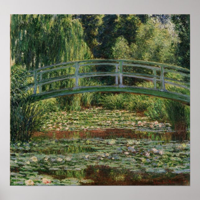 Monet - Japanese Footbridge & The Water Lily Pool Poster (Front)