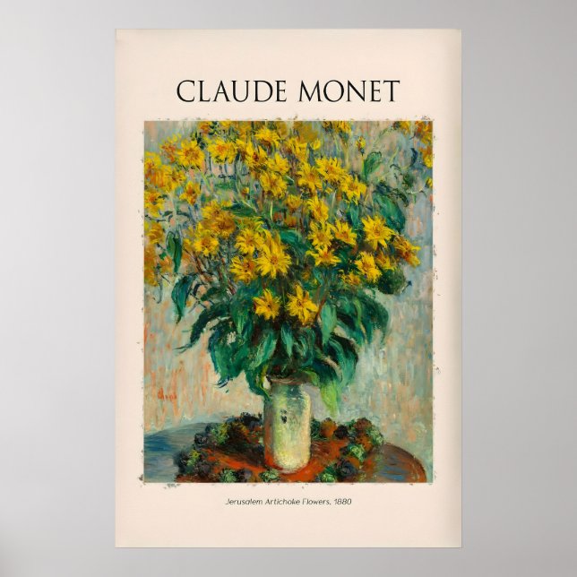 Monet Jerusalem Artichoke Flowers Still Life Poster (Front)