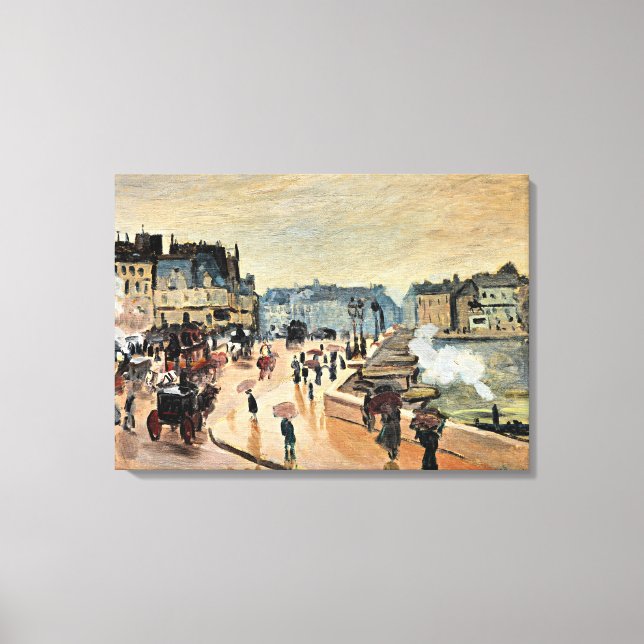 Monet - Le Pont Neuf, Impressionist painting Canvas Print (Front)