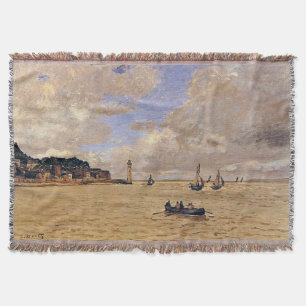 Monet - Lighthouse at the Hospice Throw Blanket