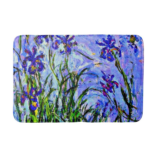 Monet - Lilac Irises Bathroom Mat (Front)