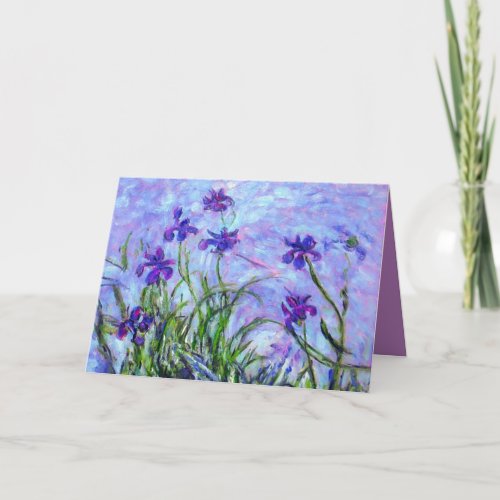 Monet Lilac Irises Card
