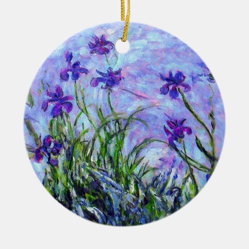 Monet Lilac Irises Ceramic Ornament