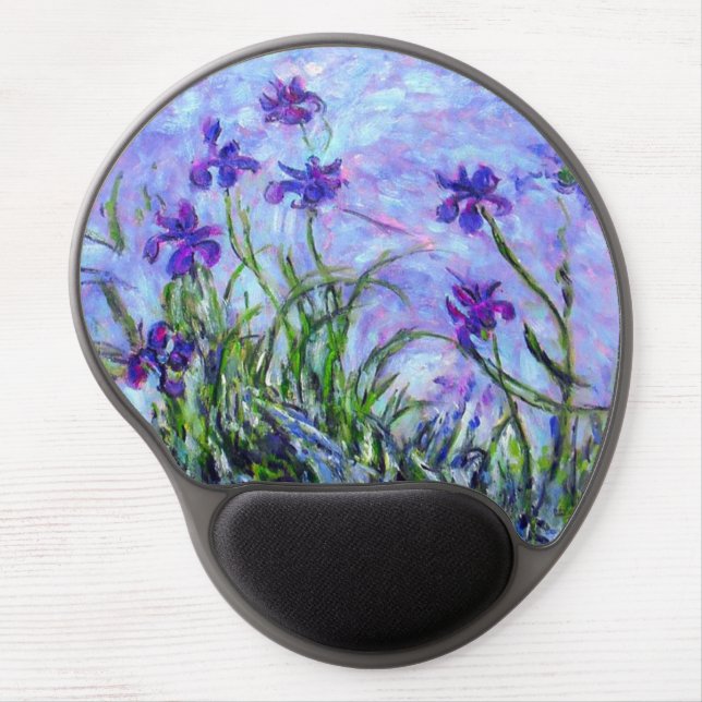 Monet Lilac Irises Gel Mouse Pad (Front)