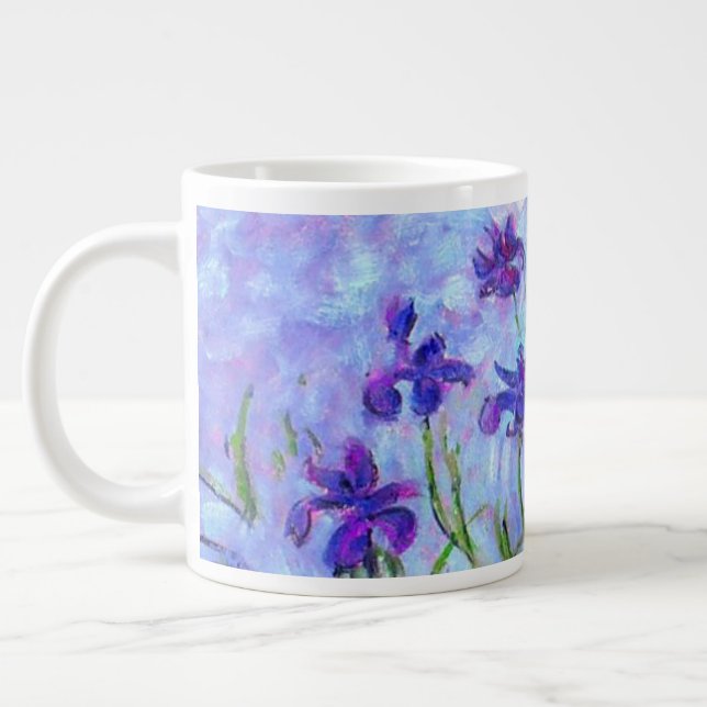 Monet Lilac Irises Giant Coffee Mug (Left)