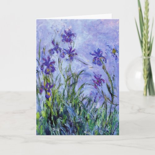 Monet Lilac Irises Greeting Card