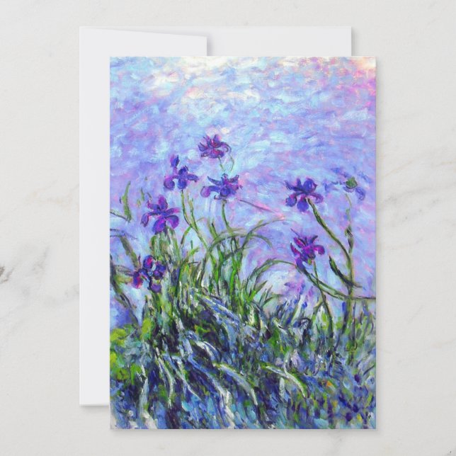 Monet Lilac Irises Invitation (Front)