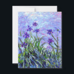 Monet Lilac Irises Invitation<br><div class="desc">Card featuring Claude Monet’s oil paining Lilac Irises (1914-1917). Beautiful purple flowers in a sea of green. Serene nature landscape. A great Monet gift for fans of impressionism and French art.</div>