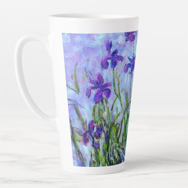 Monet Lilac Irises Latte Mug (Left)