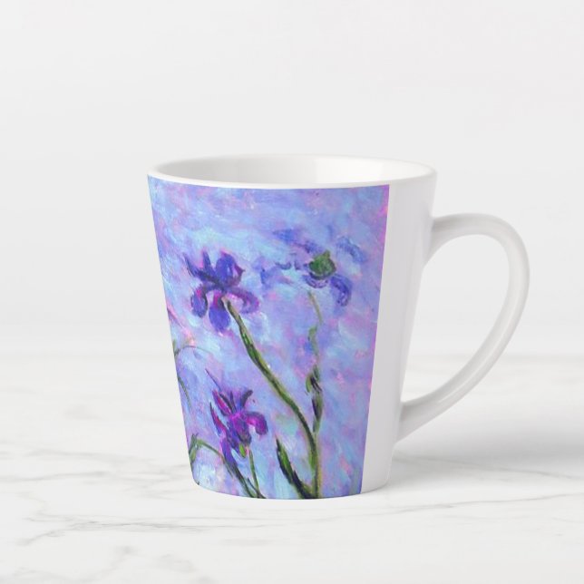 Monet Lilac Irises Latte Mug (Right)