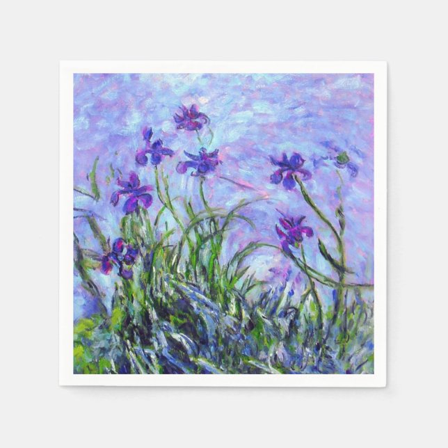 Monet Lilac Irises Napkins (Front)