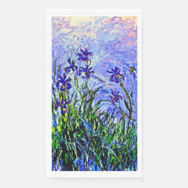Monet - Lilac Irises Paper Guest Towels (Front)