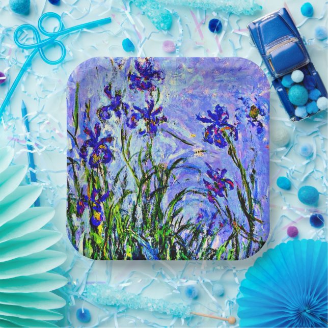 Monet - Lilac Irises Paper Plates (Party)