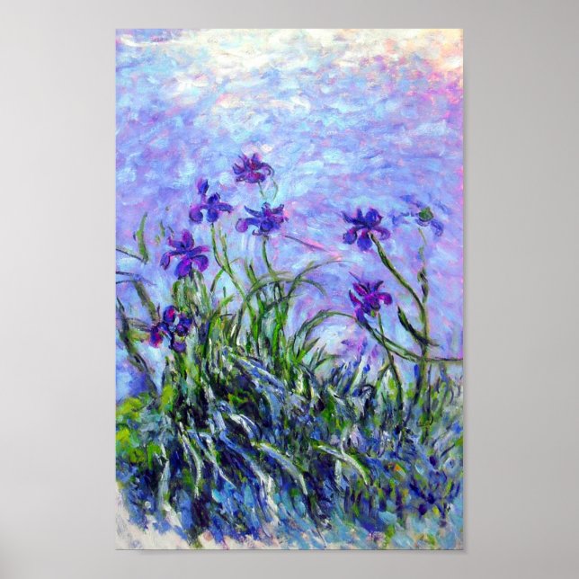 Monet Lilac Irises Poster (Front)