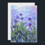 Monet Lilac Irises Save The Date Card<br><div class="desc">Card featuring Claude Monet’s oil paining Lilac Irises (1914-1917). Beautiful purple flowers in a sea of green. Serene nature landscape. A great Monet gift for fans of impressionism and French art.</div>