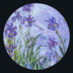 Monet Lilac Irises Stickers<br><div class="desc">Monet Lilac Irises stickers. Oil painting on canvas from 1917. Monet painted irises throughout his career, this is one of his final iris paintings and certainly one of his most haunting. The work is heavily impressionistic and the dark purple irises almost seem to be floating in water above their dark...</div>