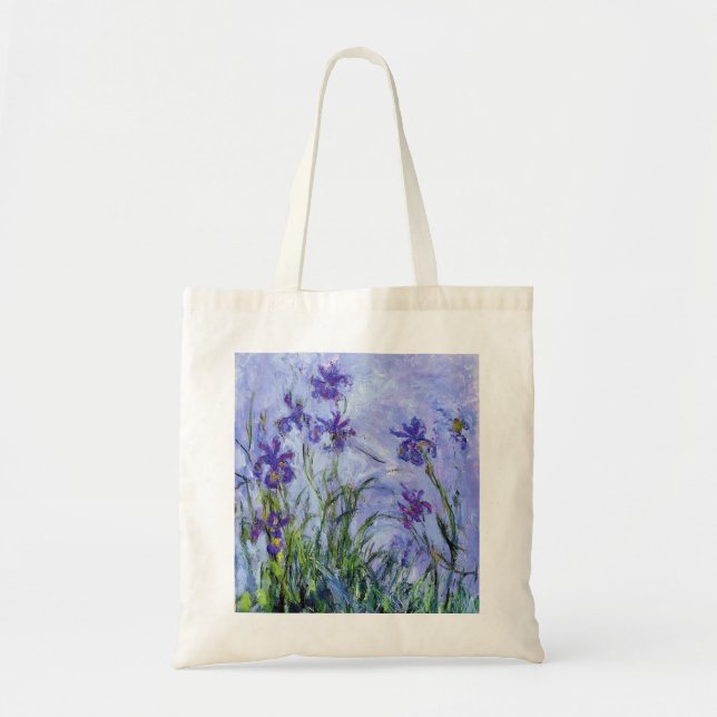 Monet Lilac Irises Tote Bag (Front)