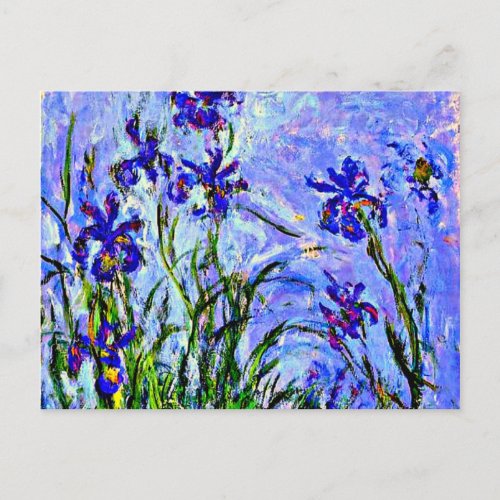 Monet _ Lilacs Irises famous painting  Postcard