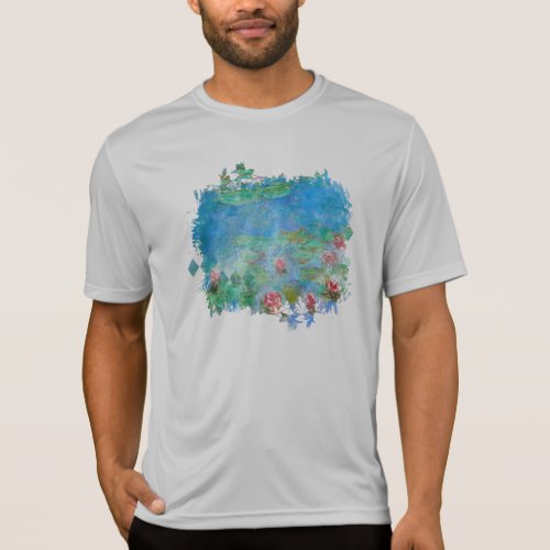  Monet Lily Pads Pond Painting Grey AR23 T_Shirt