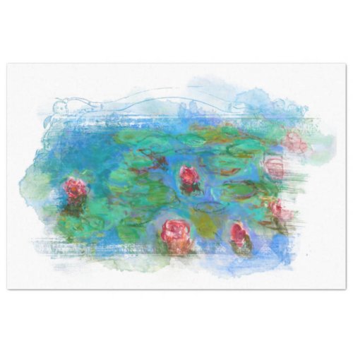  Monet Lily Pond Floral Angel Decoupage AR23   Tissue Paper
