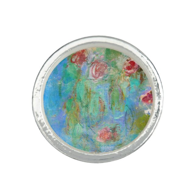 ** Monet Lily Pond Floral AR40 Vintage  Ring (Front)