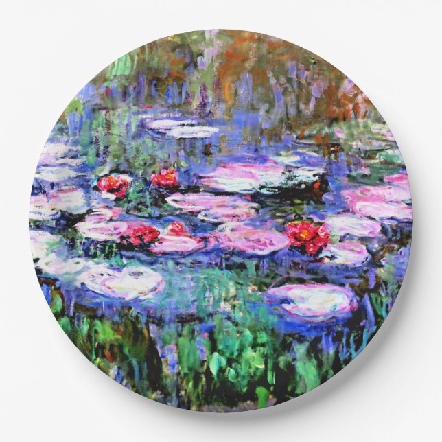 Monet - Los Nenufares (waterlilies)  Paper Plates (Front)