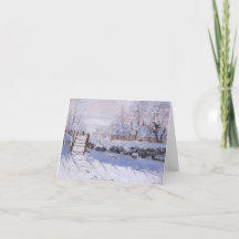 Monet Magpie Christmas Card Blank Notecard