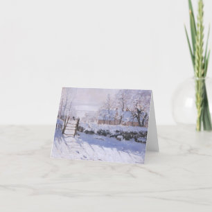 Monet Magpie Christmas Card Blank Notecard