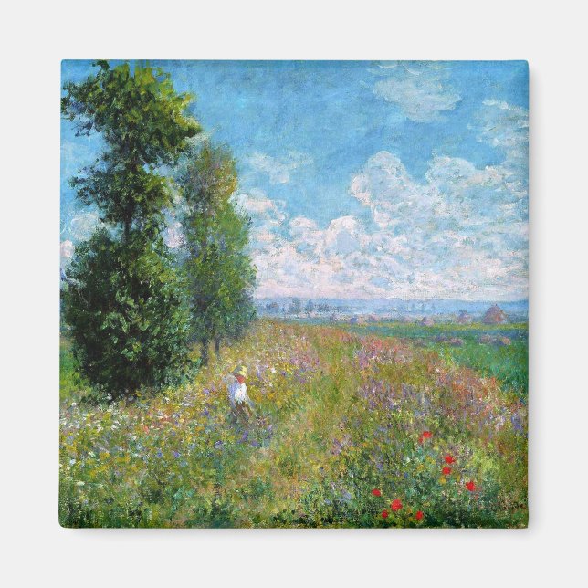 Monet - Meadow with Poplars Magnet (Front)