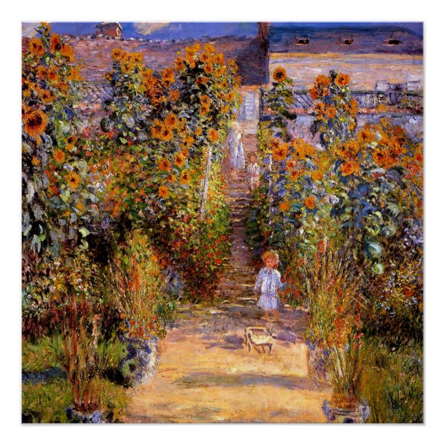 Monet - Monet's Garden at Vetheuil Poster (Front)