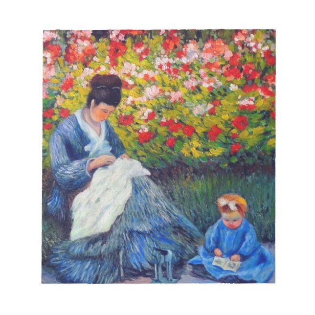 Monet Mother and Child in Garden Notepad (Front)