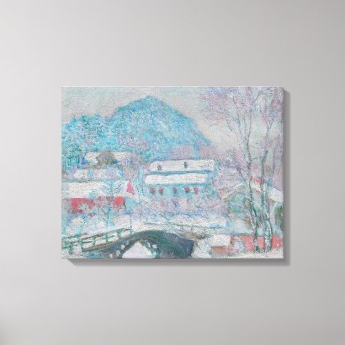 Monet _ Norway Sandviken Village in the Snow Canvas Print