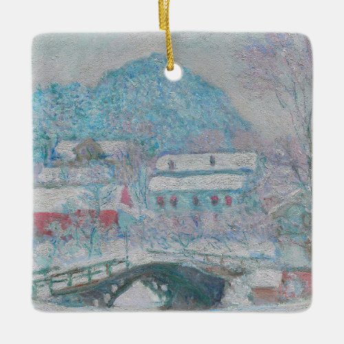 Monet _ Norway Sandviken Village in the Snow Ceramic Ornament